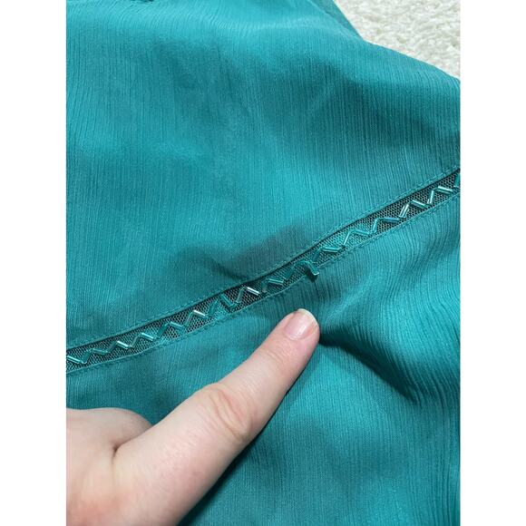 Philip Decaprio Women's Size 14 Halter Neck Tiered Dress Green Y2K - Picture 12 of 16